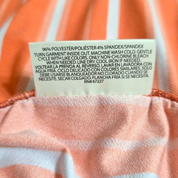 Bobbie Brooks Orange Striped V-Neck Mini Dress Sz M - Picture 6 of 6